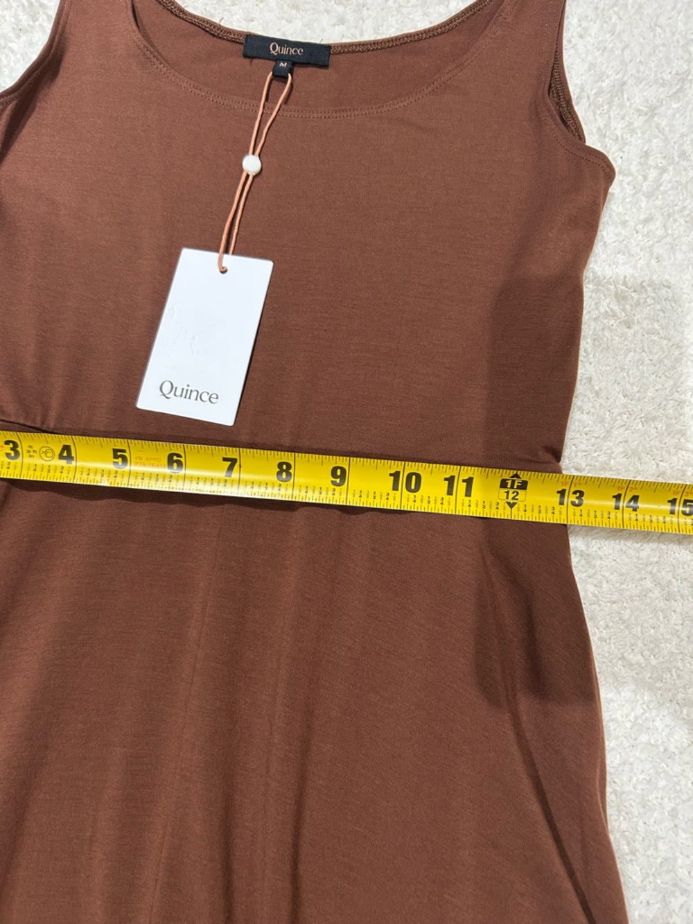 Quince Tencel Jersey Fit Flare Midi Dress Brown Stretchy Size M NWT Classic Chic - Picture 10 of 11